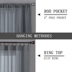 Tollpiz Sheer Tier Curtains Kitchen Linen Textured Half Curtain Sheers Light - Image 5