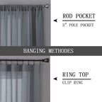 Tollpiz Short Sheer Curtains Living Room Linen Textured Curtain Sheers Light - Image 5