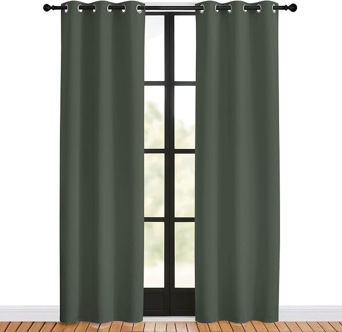 NICETOWN Thermal Curtains for Kids Room, Dark Mallard, 34 by 80 inches - Image 2