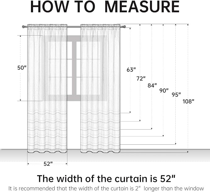 SpaceDresser Sheer Voile Window Treatment Rod Pocket Curtain Panels - Image 3