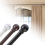 GXOACKJ Curtain Rods for windows 48 to 84-93 inch, 5/8 inch Decorative Brown - Image 8
