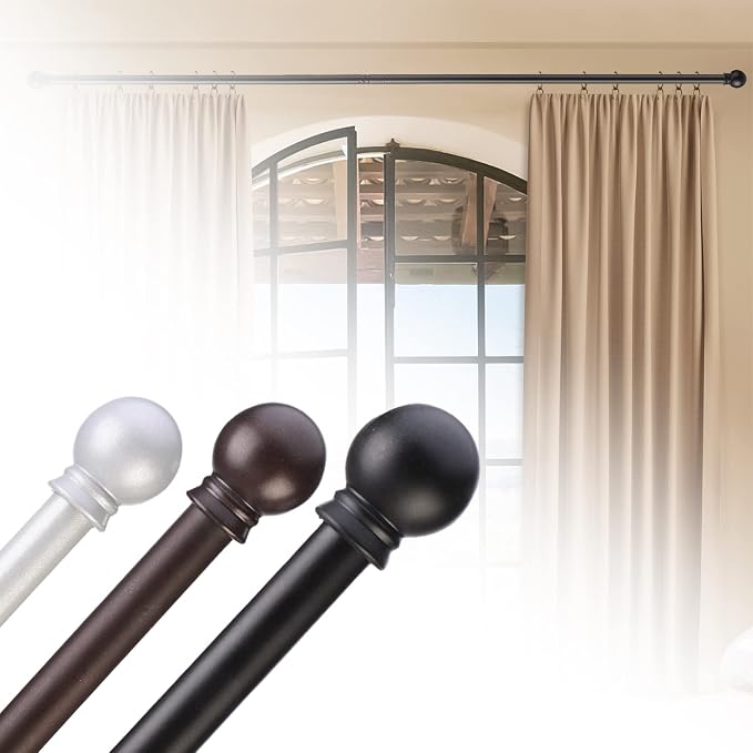 GXOACKJ Curtain Rods for windows 32-48 inch, 5/8 inch Decorative Silver - Image 7