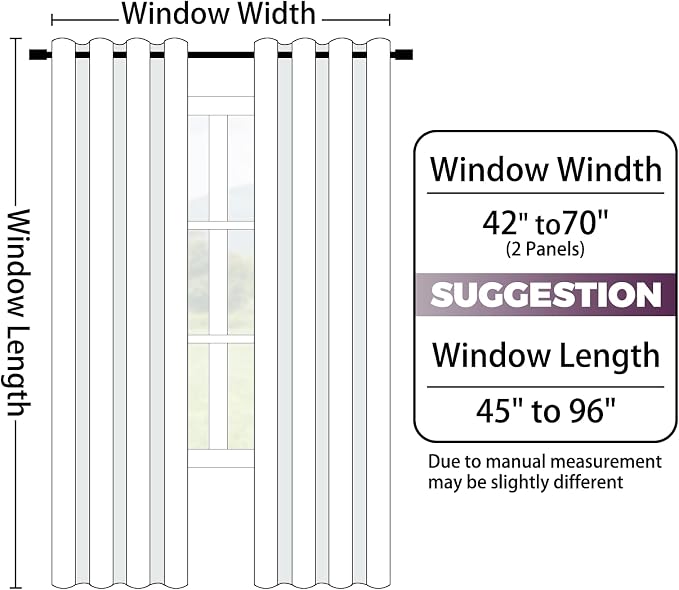 Yakamok 100% Blackout Curtains 63 Inch Length 2 Layers, Light Blocking Thermal - Image 7