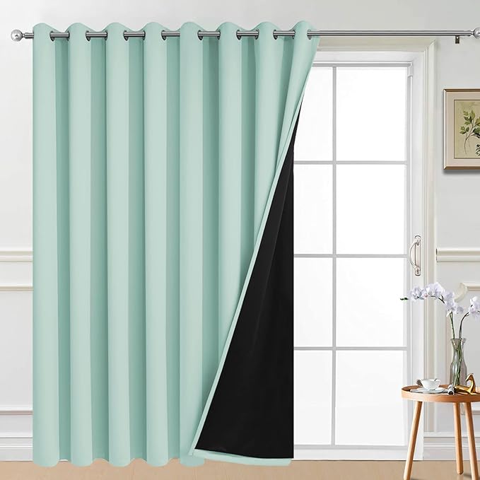 Yakamok Total Blackout Extra Wide Patio Sliding Door Curtains, Grommet Thermal by Yakamok