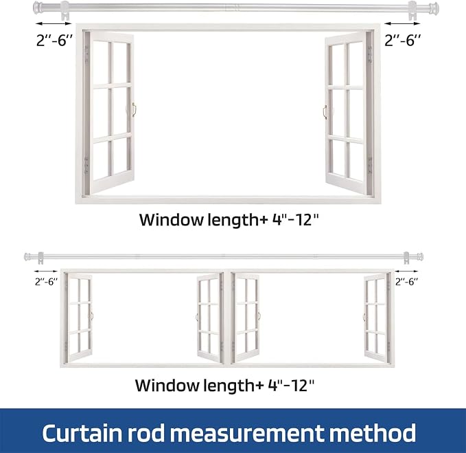 Small Curtain Rods for Windows 30" and 45" 5/8 Inch Standard Decorative Silver - Image 6