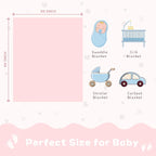 Yurhap Fleece Baby Blanket Heart Checkered Blanket, Ultra Soft Cozy Baby - Image 6