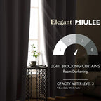 MIULEE Blackout Curtains for Bedroom Living Room Thermal Insulated Room Black - Image 2