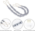 OCIOLI 2 Pack Wood Bead Curtain Tieback Boho Curtain Tiebacks Curtain Holdbacks - Image 5