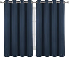 LEMOMO Navy Blue Thermal Blackout Curtains/52 x 54 Inch/Set of 2 Panels Room - Image 2