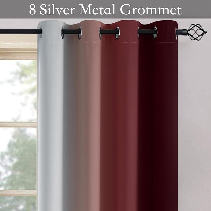 SimpleHome Ombre Room Darkening Curtains 82 inches Length - Image 4