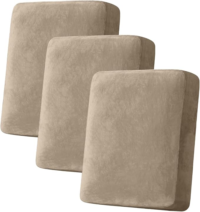 Couch Cover Stretch Velvet Sofa Cushion Cover 3-Piece by Taque