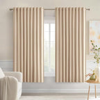 MIULEE Beige Back Tab Blackout Curtains 63 Inch Length 2 Panels Set by MIULEE