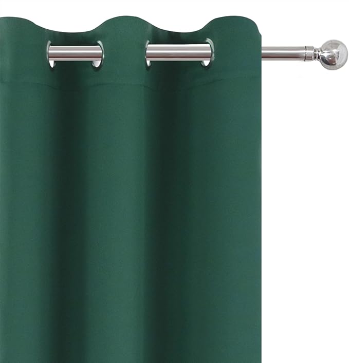 LEMOMO Blackout Curtains 66 x 72 Inch Long Dark Green Curtains Set of 2 Panels - Image 6