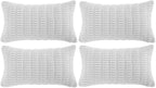 Fancy Homi 4 Packs Pure White Decorative Throw Pillow Covers 16x24 Inch by Fancy+Homi