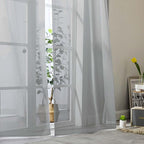 Light Grey Sheer Curtains 84 Inches Long 2 Panels, Soft Light Filtering Curtains - Image 9
