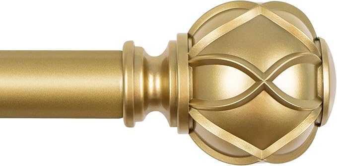 KAMANINA Curtain Rods for Windows 48 to 84 Inch, 7/8 Inch Single Decorative by KAMANINA