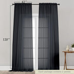 Extra Long Sheer Black Curtains - Image 2