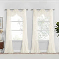 Ivory Sheer Curtains 216 Inches Long, Extra Long Light Filtering Scarf Curtains by Home