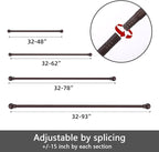 GXOACKJ Curtain Rods for windows 48 to 84-93 inch, 5/8 inch Decorative Brown - Image 6