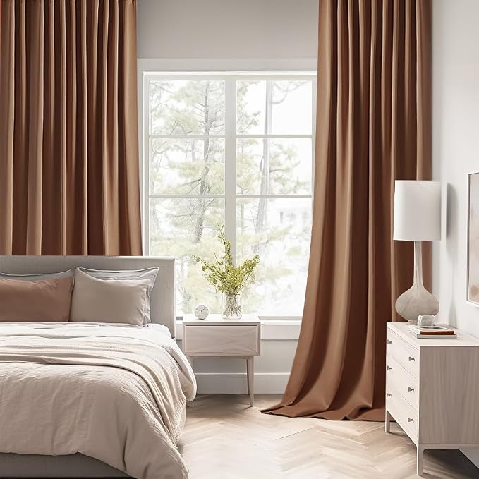 MIULEE Back Tab Blackout Curtains 108 Inch Long 2 Panels Set - Image 2