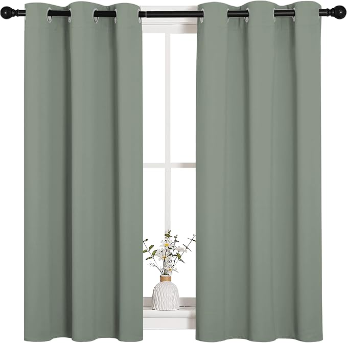 NICETOWN ROM Darkening Curtains 48 inch Length 2 Panels, Thermal Insulated - Image 2
