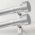 IFELS Heavy Duty Curtain Rods for Windows 66 to 120 Inch, 1 Inch Silver Curtain by IFELS