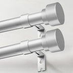 IFELS Heavy Duty Curtain Rods for Windows 28 to 48 Inch, 1 Inch Silver Curtain by IFELS