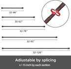 GXOACKJ Curtain Rods for windows 28-78 inch, 5/8 inch Decorative Brown Splicing - Image 6