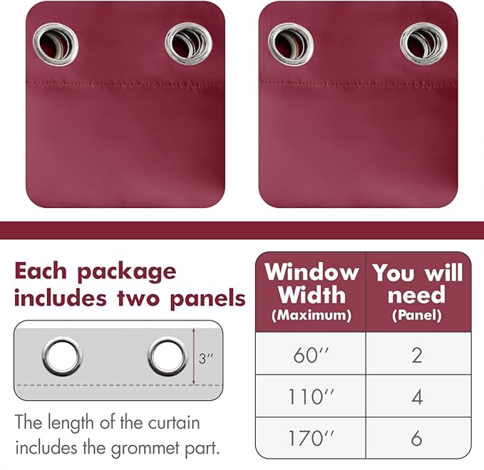 MIULEE Christmas Blackout Curtains 2 Panels, Room Darkening Thermal Insulated - Image 6