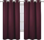 LEMOMO Burgundy Red Thermal Blackout Curtains/38 x 63 Inch/Set of 2 Panels Room - Image 2