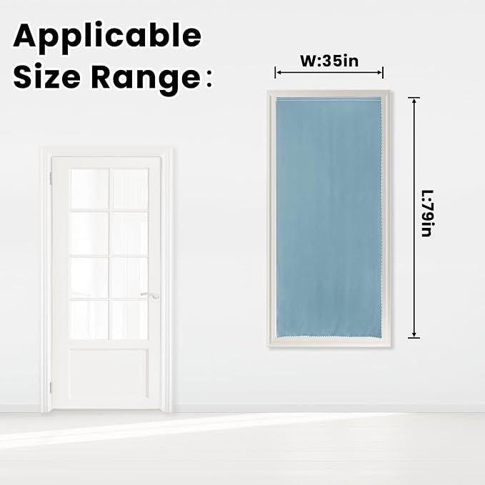 Self Adhesive Curtains, Use for Bedroom, Lake Blue, 1 Panel - Image 7