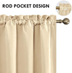 DWCN Beige Blackout Curtains for Bedroom – Rod Pocket Thermal Insulated Energy - Image 4