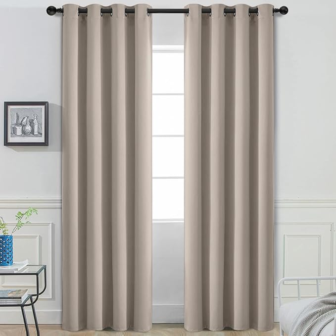 Yakamok Room Darkening Blackout Curtains Thermal Insulated Grommet Curtain by Yakamok