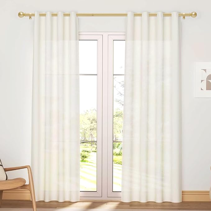 Gold Curtain Rod for Windows 30 to 60 Inch, 2 Pack 5/8 Inch Diameter Adjustable - Image 2