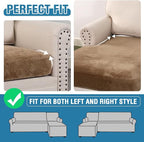 H.VERSAILTEX Velvet Stretch Sectional Couch Covers 3 Pieces Sofa Seat Cushion - Image 6