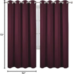 LEMOMO Burgundy Red Thermal Blackout Curtains/52 x 72 Inch/Set of 2 Panels Room - Image 10