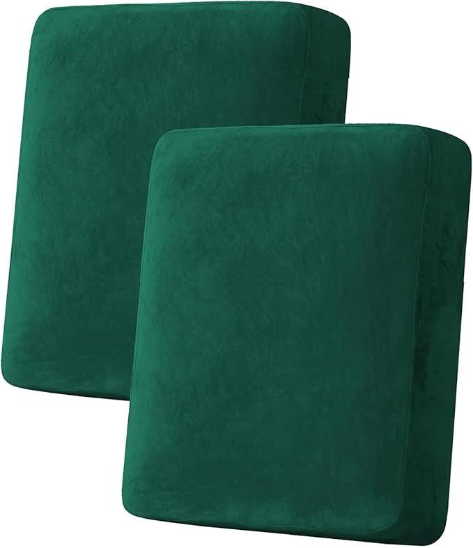 H.VERSAILTEX Velvet Stretch Couch Cushion Cover Plush Cushion Slipcover Cushion by HVERSAILTEX