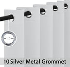 Yakamok Greyish White Curtains for Bedroom, Grommet Thermal Insulated Room - Image 3
