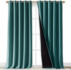 NICETOWN Total Shade Curtains and Draperies, Sea Teal, Package of 2, 62 inches - Image 2