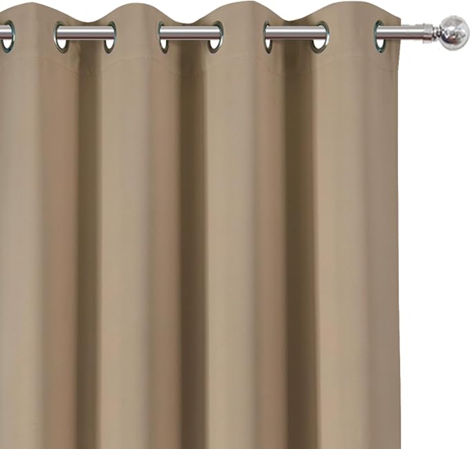 LEMOMO Natural Blackout Curtains 66 x 63 Inch Length/Set of 2 Curtain - Image 5
