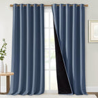 NICETOWN 100% Blackout Curtains 95 inches Long, Pair of Energy Smart & Noise by NICETOWN