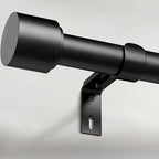 GEEBOBO Black Curtain Rods for Windows 48 to 84 Inch, 1 Inch Adjustable Heavy by GEEBOBO