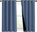 NICETOWN Stone Blue 100% Blackout Curtains 54 inches Long, Thermal Insulated by NICETOWN