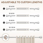 Silver Curtain Rod for Windows 48 to 84 or 88 Inch, 2 Pack 5/8 Inch Diameter - Image 5