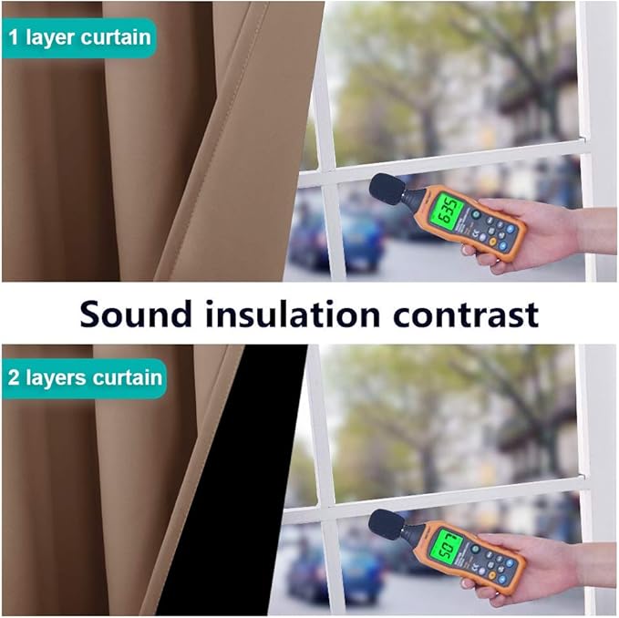 NICETOWN 100% Blackout Curtains Thermal, Noise Reduction and Privacy Curtains - Image 4