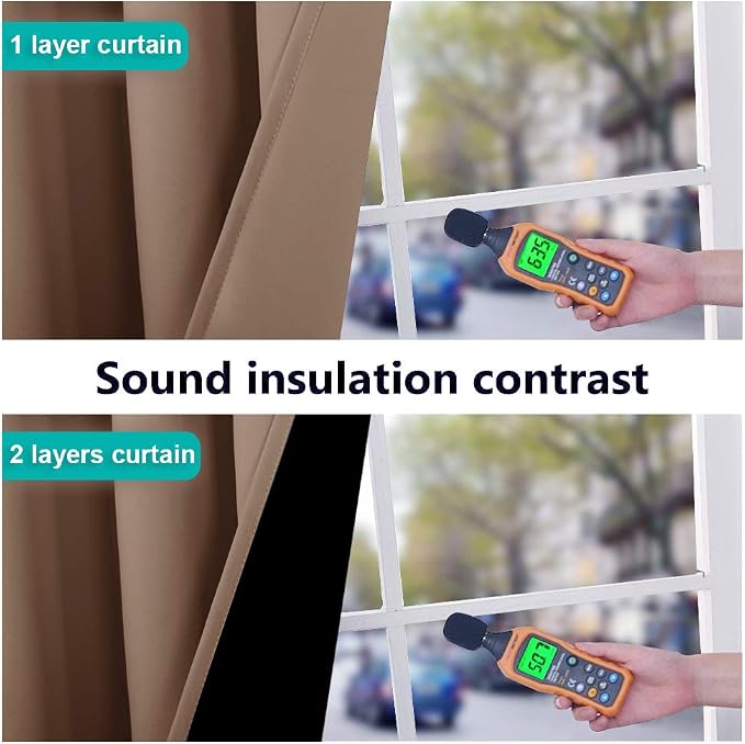 NICETOWN Warm Curtains for Winter, 100% Blackout Curtains Thermal, Noise - Image 2