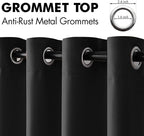 MIULEE Blackout Door Curtain Set of 2, 34 x 80 Inch Black Thermal Insulated - Image 8