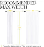 NICETOWN White Curtains 50% Blackout White Curtain Set, Modern Design Solid Rod - Image 7