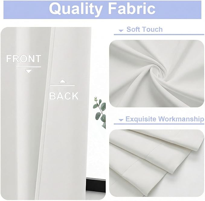 Simplebrand Ava Light Beige Short Light Filtering Curtains - Image 3