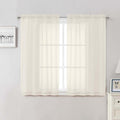 Lecloud Cream Sheer Curtains 50 Inch Length 2 Pcs, Rod Pocket Light Filtering by Lecloud